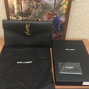 YSL Yves Saint Laurent Black Uptown Pouch